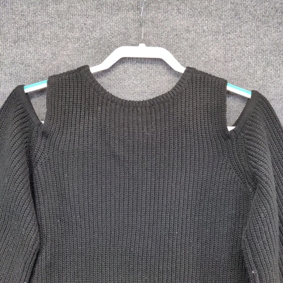 Philosophy Republic Clothing Womens Wool Blend Sweater Black Small Cold Shoulder - Picture 5 of 12